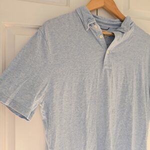 Faherty Movement Short Sleeve Polo Light Blue